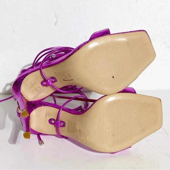 New Schutz Vikki Ankle Tie Sandal Bright Violet Purple size 5.5 - Picture 6 of 6